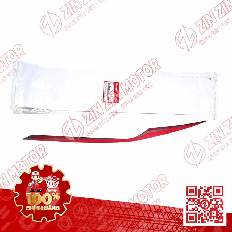 Tem Bụng Sau Phải Trên, Tem Ốp Sườn AB 2017, Air Blade 125 Đen Nhám 2017 Phiên Bản Đen Mờ 86831K66V90ZA Chính Hãng Honda