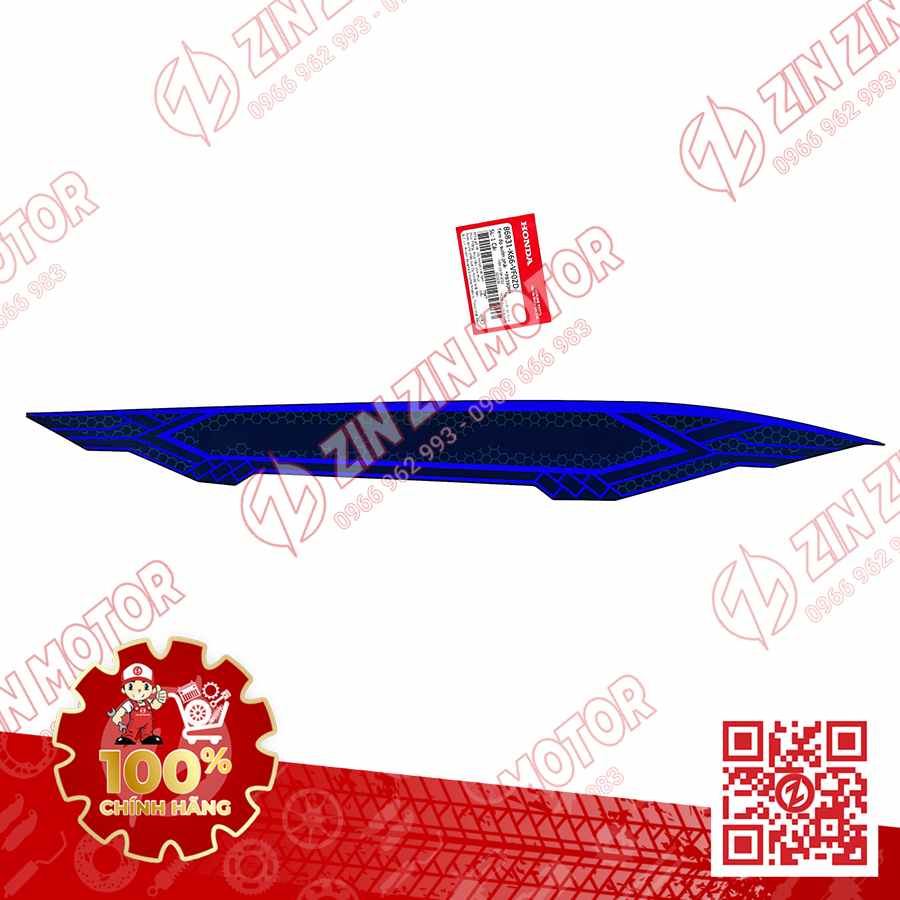 Tem Bụng Sau Phải, Tem Ốp Sườn AB 2018, Air Blade 125 2018 Xanh Bạc Phiên Bản Cao Cấp 86831K66VF0ZD Chính Hãng Honda