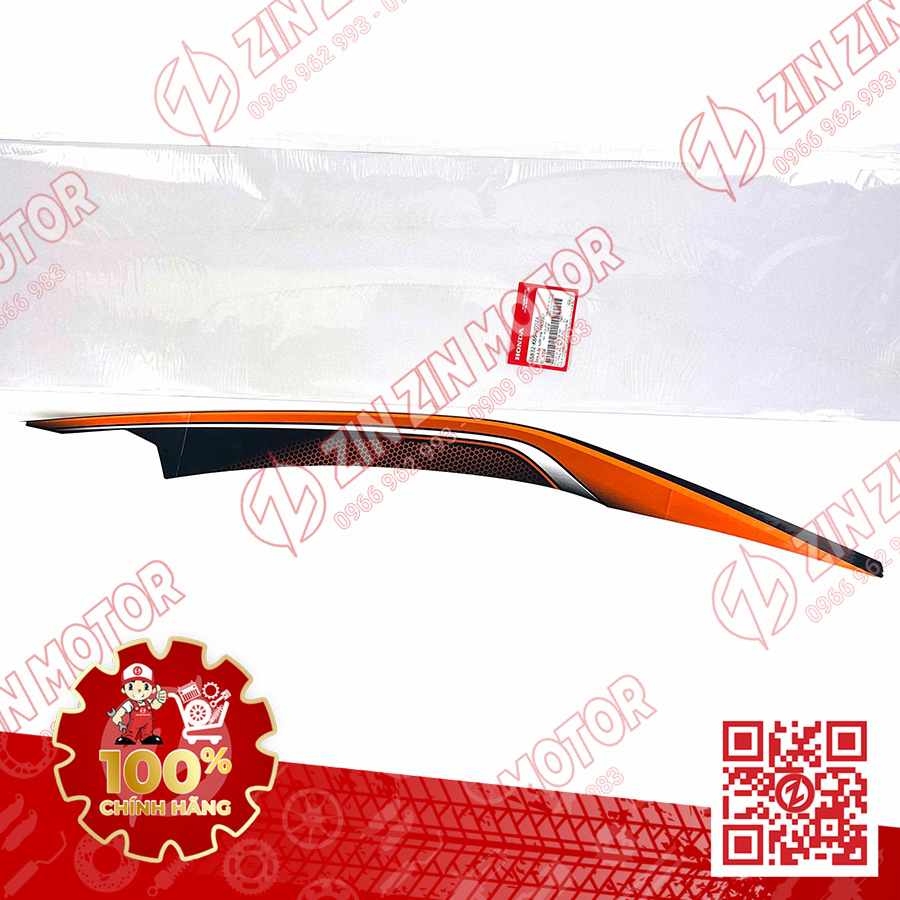Tem Bụng Sau Trái Trên, Tem Ốp Sườn AB 2016, Air Blade 125 2016 Cam Đen Phiên Bản Thể Thao 86832K66V00ZA Chính Hãng Honda