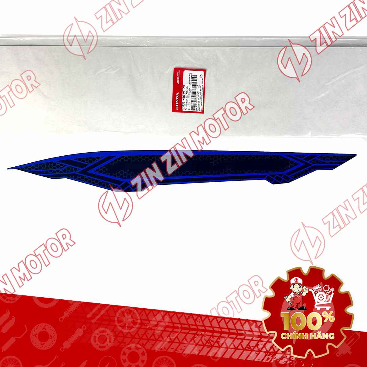 Tem Bụng Sau Trái, Tem Ốp Sườn AB 2018, Air Blade 125 2018 Xanh Bạc Phiên Bản Cao Cấp 86832K66VF0ZD Chính Hãng Honda