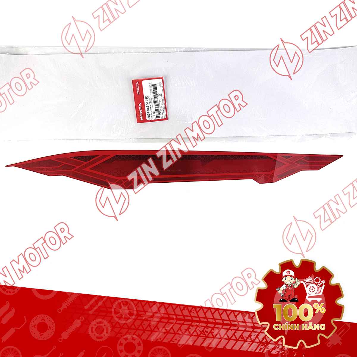 Tem Bụng Sau Trái, Tem Ốp Sườn AB 2018, Air Blade 125 2018 Đỏ Bạc Phiên Bản Cao Cấp 86832K66VF0ZE Chính Hãng Honda
