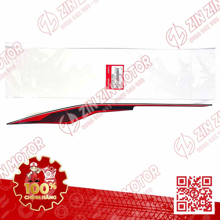 Tem Bụng Sau Trái, Tem Ốp Sườn AB 2018, Air Blade 125 2018 Đen Nhám Phiên Bản Kỷ Niệm 10 Năm 86832K66VG0ZA Chính Hãng Honda