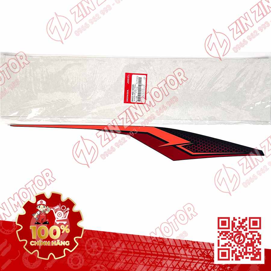 Tem Bụng Sau Phải Dưới AB 2018, Air Blade 125 2018 Đỏ Đen Phiên Bản Tiêu Chuẩn 86833K66VE0ZD Chính Hãng Honda
