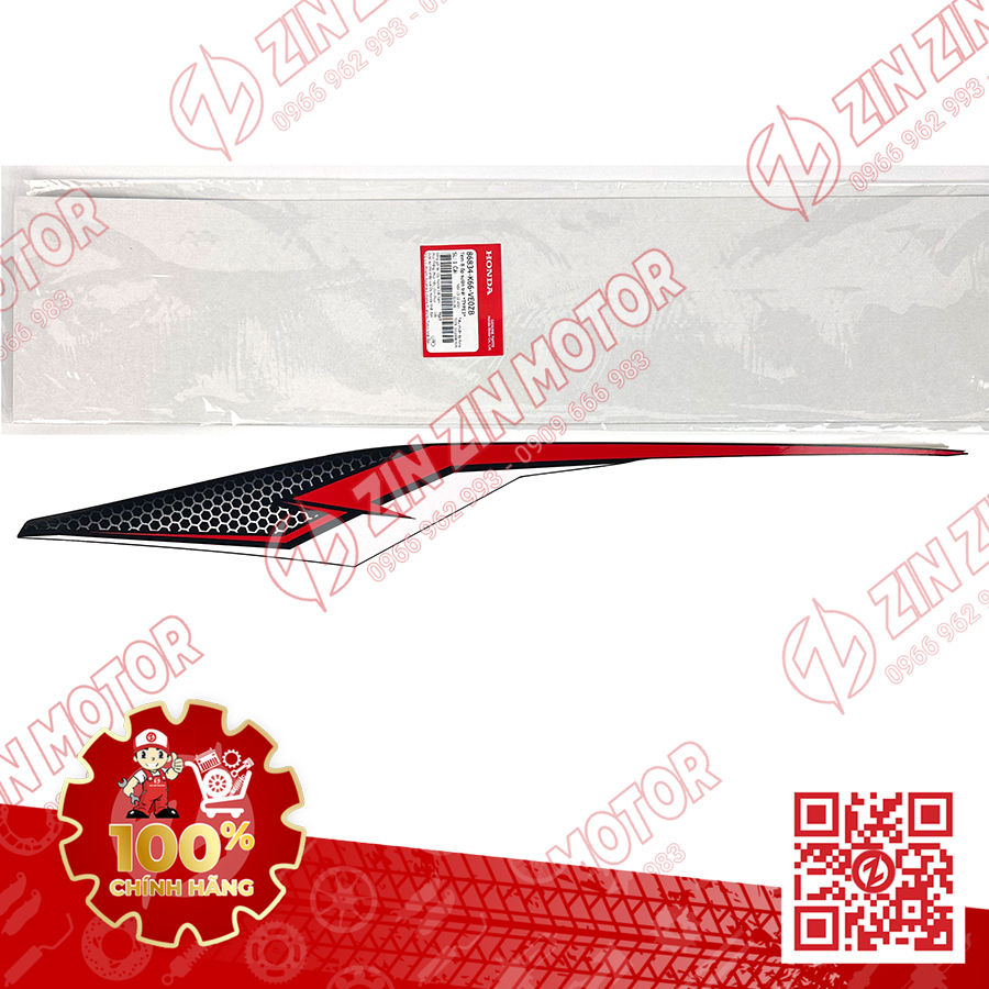 Tem Bụng Sau Trái Dưới AB 2018, Air Blade 125 2018 Trắng Đen Phiên Bản Tiêu Chuẩn 86834K66VE0ZB Chính Hãng Honda