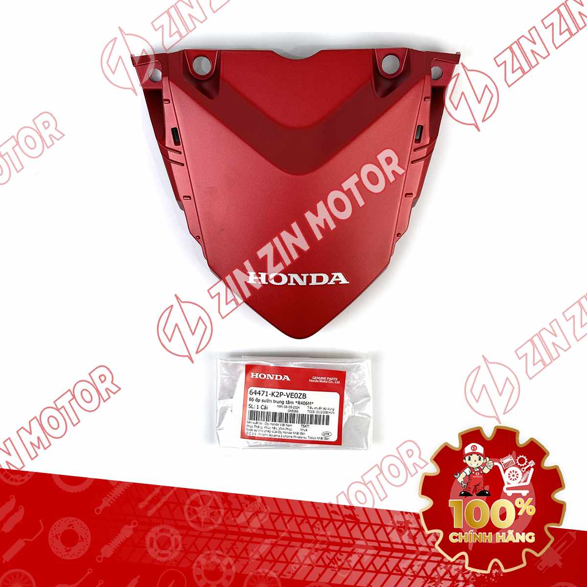MU RÙA WINNER X V4 2024, ỐP ĐUÔI SAU WINNER X 2024 ĐỎ NHÁM 64471K2PVE0ZB CHÍNH HÃNG