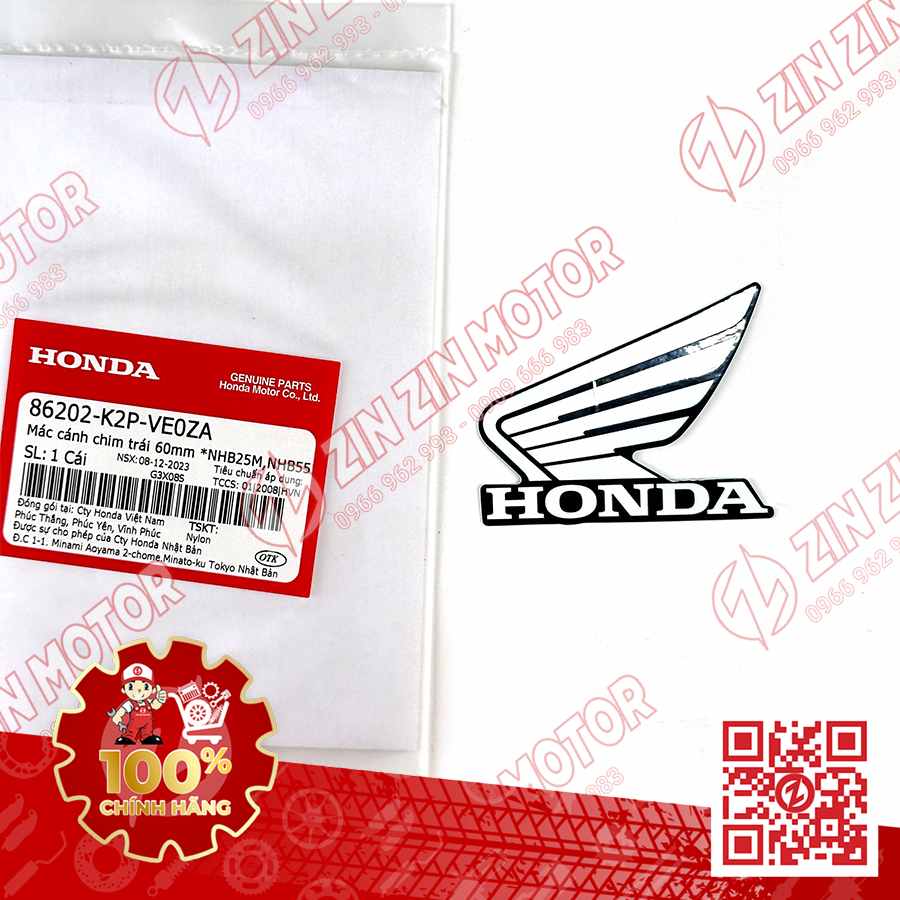 TEM HONDA CÁNH CHIM DÁN YẾM TRƯỚC WINNER X V4 2024 TYPE1 TRÁI 86202K2PVE0ZA