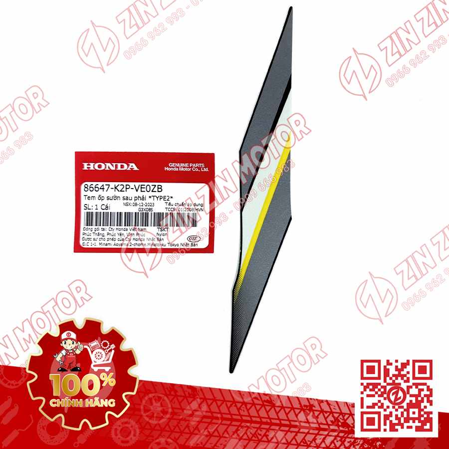 TEM LƯỜN GIỮA WINNER X V4 2024 PHẢI 86647K2PVE0ZB XE ĐEN BẠC PHIÊN BẢN TIÊU CHUẨN