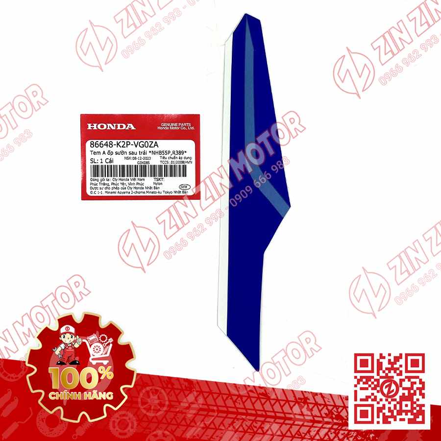 TEM LƯỜN GIỮA WINNER X V4 2024 MIẾNG NHỎ TRÁI 86648K2PVG0ZA XE ĐỎ HRC PHIÊN BẢN THỂ THAO