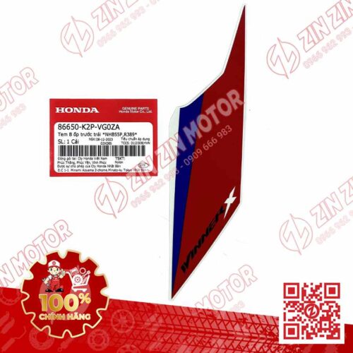 TEM MẶT NẠ TRƯỚC WINNER X V4 2024 MIẾNG DƯỚI TRÁI 86650K2PVG0ZA XE ĐỎ HRC PHIÊN BẢN THỂ THAO