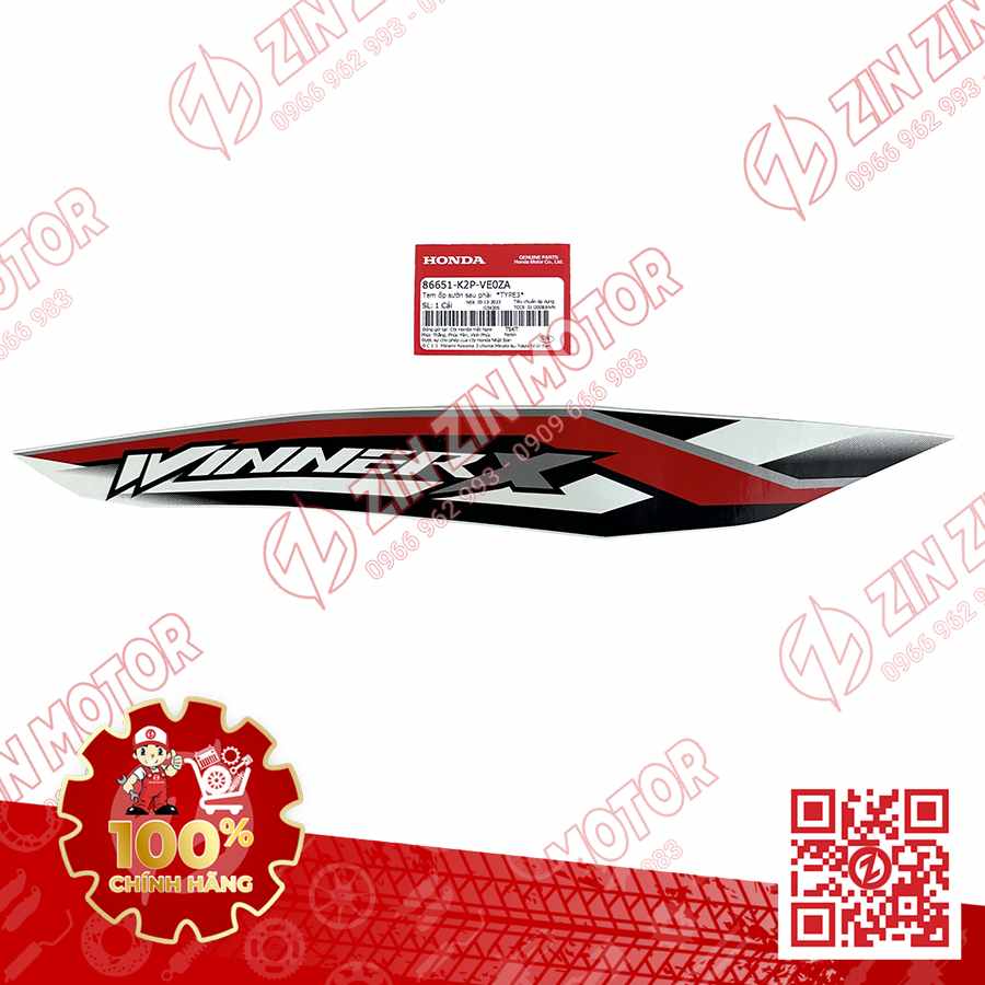 TEM ỐP SƯỜN, BỤNG SAU WINNER X V4 2024 PHẢI 86651K2PVE0ZA XE TRẮNG ĐEN PHIÊN BẢN TIÊU CHUẨN