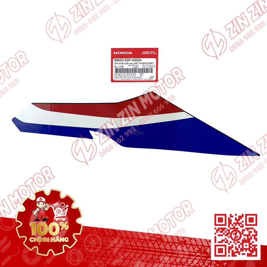 TEM LƯỜN GIỮA WINNER X V4 2024 MIẾNG LỚN PHẢI 86653K2PVG0ZA XE ĐỎ HRC PHIÊN BẢN THỂ THAO