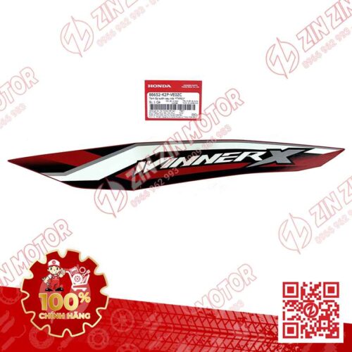 TEM ỐP SƯỜN, BỤNG SAU WINNER X V4 2024 TRÁI 86652K2PVE0ZC ĐỎ ĐEN PHIÊN BẢN TIÊU CHUẨN