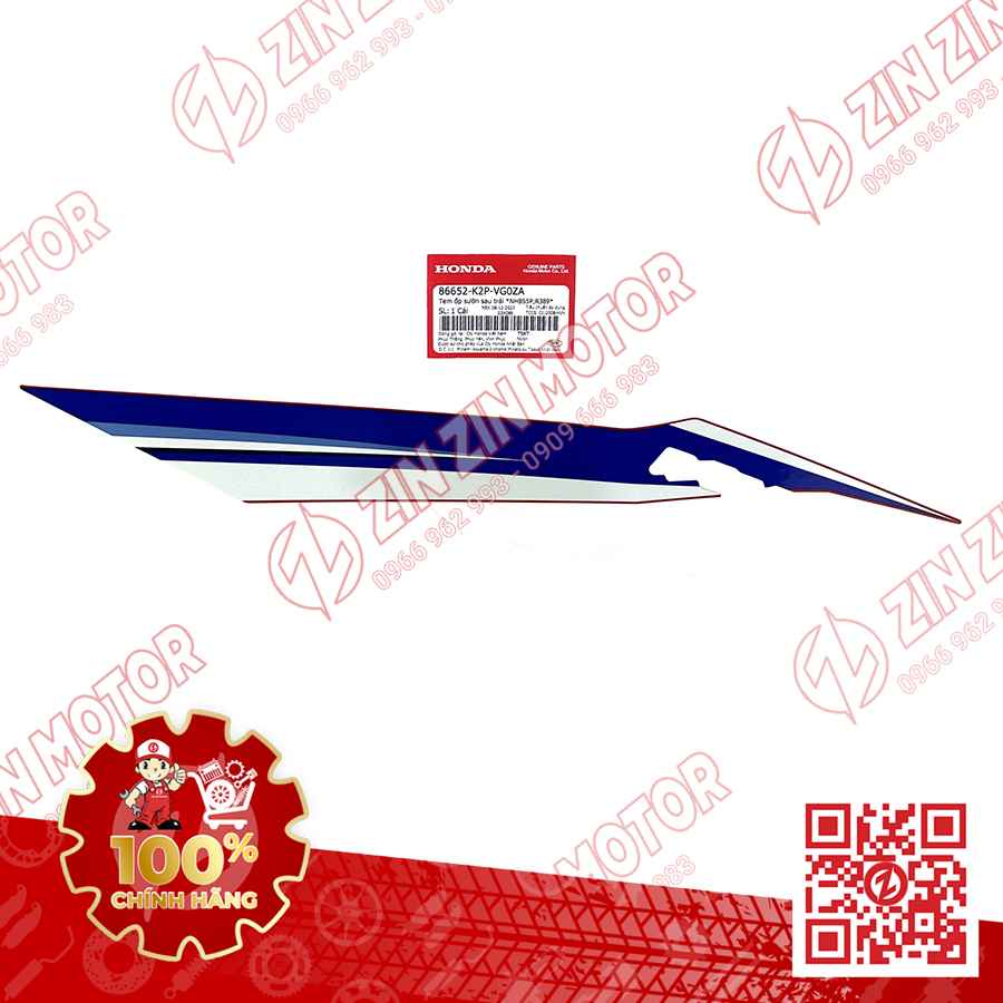 TEM ỐP SƯỜN, BỤNG SAU WINNER X V4 2024 TRÁI 86652K2PVG0ZA XE ĐỎ HRC PHIÊN BẢN THỂ THAO