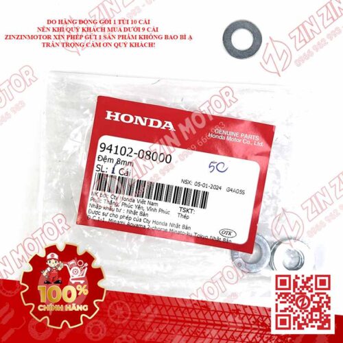 VÒNG ĐỆM 8MM, LÔNG ĐỀN GÁC CHÂN TRƯỚC WINNER X, WINNER X V3 2022 2023, WINNER X V4 2024, WINNER R, 9410208000