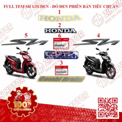 Alternative view of Bộ Tem Xe SH 2023+ Zin, Tem Rời SH160i 2023+, Tem SH 125i 2023+ Chính Hãng Honda