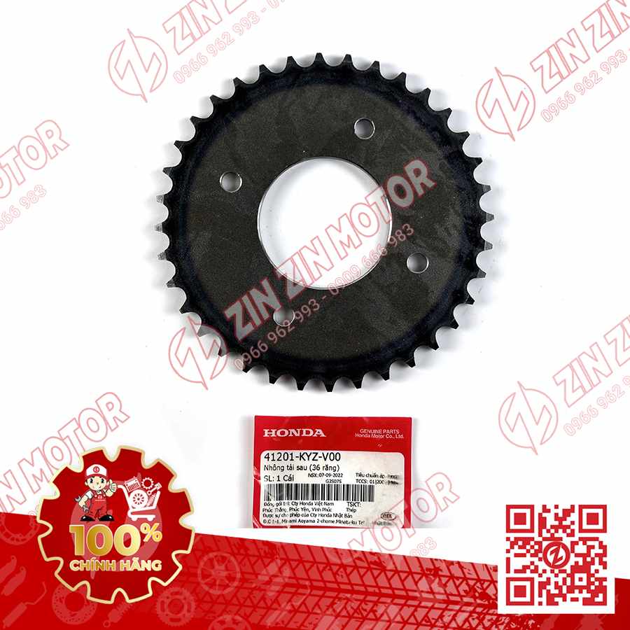 NHÔNG TẢI SAU, DĨA SAU FUTURE 125 MẬP, FUTURE FI 125, FUTURE BXC 125 2014 2015 41201-KYZ-V00 CHÍNH HÃNG