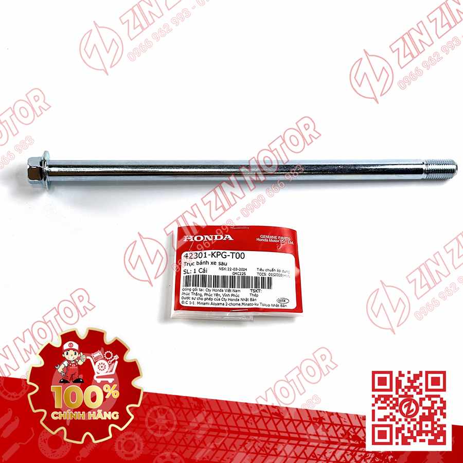 TRỤC BÁNH XE FUTURE 125 MẬP, FUTURE FI 125, FUTURE BXC 125 2014 2015 2016 2017 SAU CHÍNH HÃNG