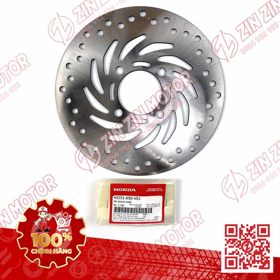 ĐĨA THẮNG TRƯỚC FUTURE 125 MẬP, FUTURE FI 125, FUTURE BXC 125 2016 2017 , WAVE RSX 2019 2020 2021 2022 2023, WAVE BLADE 110 45251K90V01 CHÍNH HÃNG