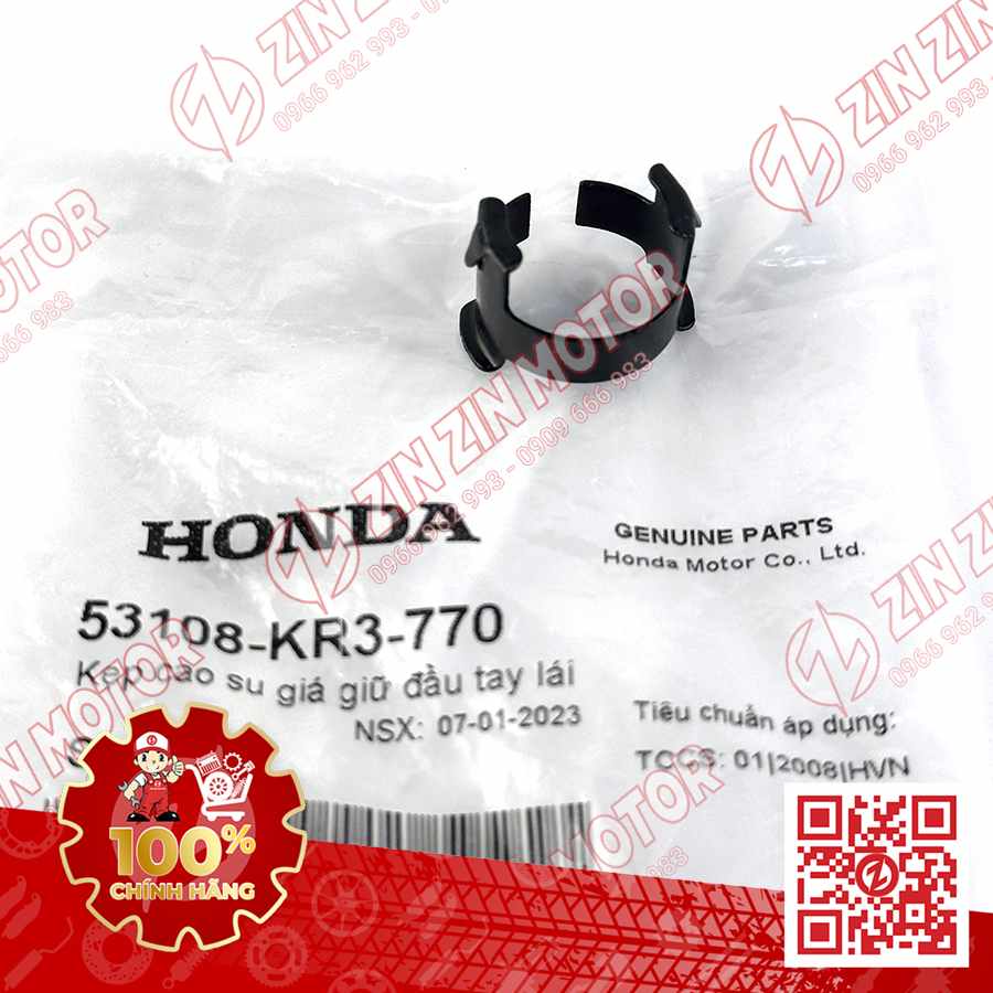 KẸP CAO SU GIỮ ĐẦU TAY LÁI FUTURE 125 MẬP, FUTURE FI 125, FUTURE BXC 125 2014 2015 2016 2017 , WAVE RSX 2019 2020 2021 2022 2023 , WAVE ALPHA 2017 - 2023 2024 - 2025, WAVE BLADE 110 53108KR3770 CHÍNH HÃNG