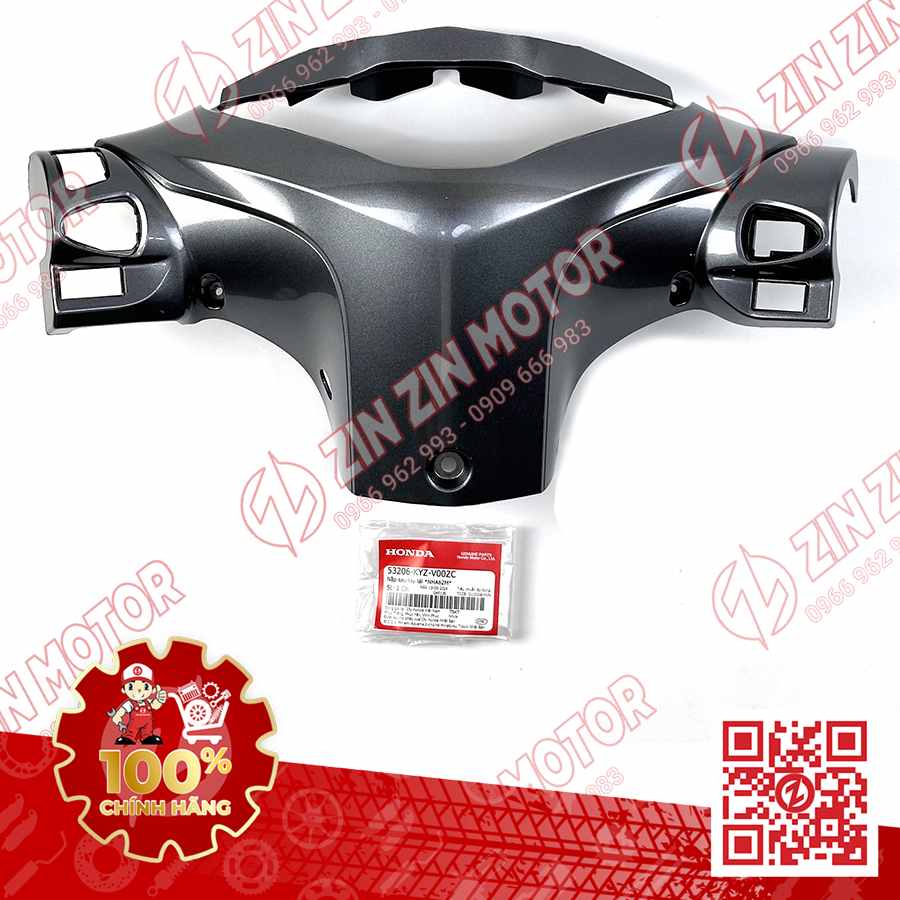 NẮP SAU TAY LÁI, BỢ CỔ SAU FUTURE 125 MẬP, FUTURE 125 FI 2016 2017 XÁM GHI 53206-KYZ-V00ZC