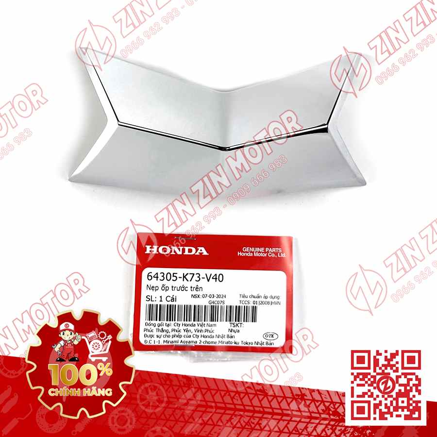 XI NẠ, NẸP ỐP TRANG TRÍ NẠ TRƯỚC FUTURE 125 FI LED 2018 - 2024+, WAVE 125I LED THÁI 2018 - 2024+ 64305K73V40