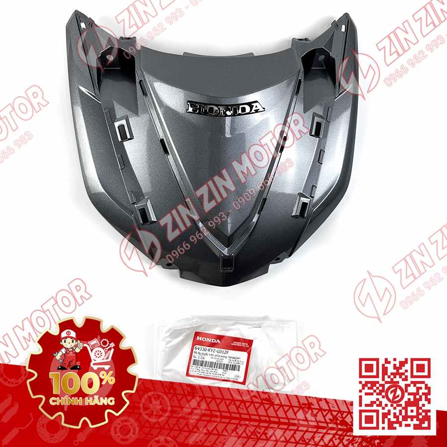 ỐP MẶT NẠ TRƯỚC, MẶT NẠ LỚN FUTURE 125 MẬP, FUTURE 125 FI 2016 2017 XÁM GHI 64330-KYZ-G00ZF