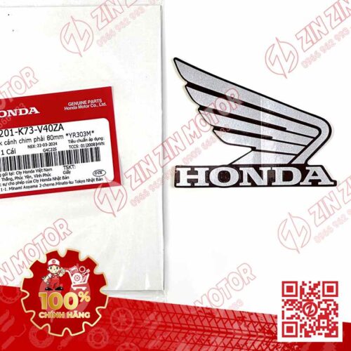 TEM CÁNH CHIM HONDA XE FUTURE 125 FI, FUTURE LED NÂU VÀNG ĐỒNG 2018 BÊN PHẢI 86201K73V40ZA