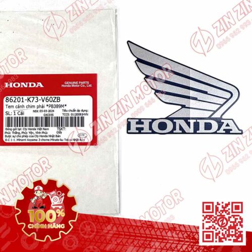 TEM CÁNH CHIM HONDA XE FUTURE 125 FI, FUTURE LED XANH BẠC ĐEN 2019 BÊN PHẢI 86201K73V60ZB