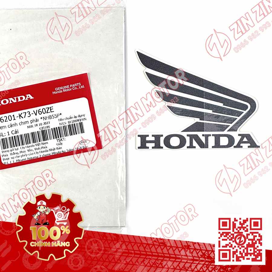 TEM CÁNH CHIM HONDA XE FUTURE 125 FI, FUTURE LED TRẮNG BẠC ĐEN 2019 BÊN PHẢI 86201K73V60ZE