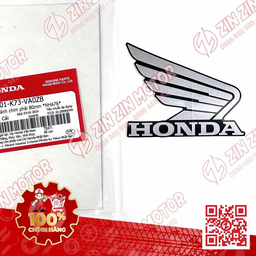 TEM CÁNH CHIM HONDA XE FUTURE 125 FI, FUTURE LED ĐEN NHÁM 2022 2023 2024 BÊN PHẢI 86201K73VA0ZB