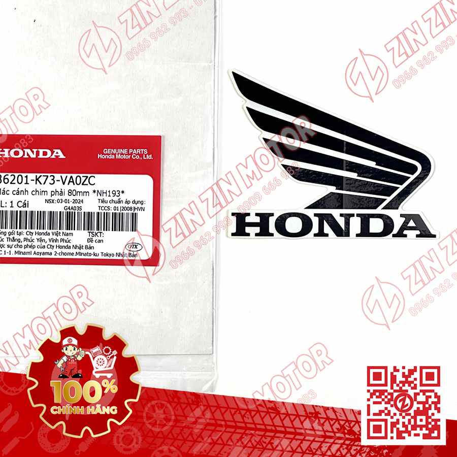 TEM CÁNH CHIM HONDA XE FUTURE 125 FI, FUTURE LED TRẮNG 2022 2023 BÊN PHẢI 86201K73VA0ZC
