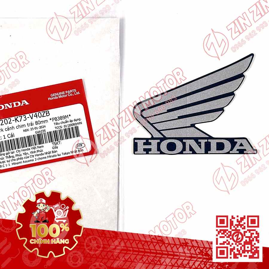 TEM CÁNH CHIM HONDA XE FUTURE 125 FI, FUTURE LED XANH BẠC 2018 BÊN TRÁI 86202K73V40ZB
