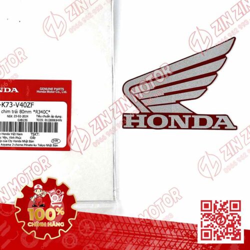 TEM CÁNH CHIM HONDA XE FUTURE 125 FI, FUTURE LED ĐỎ ĐEN 2018 BÊN TRÁI 86202K73V40ZF