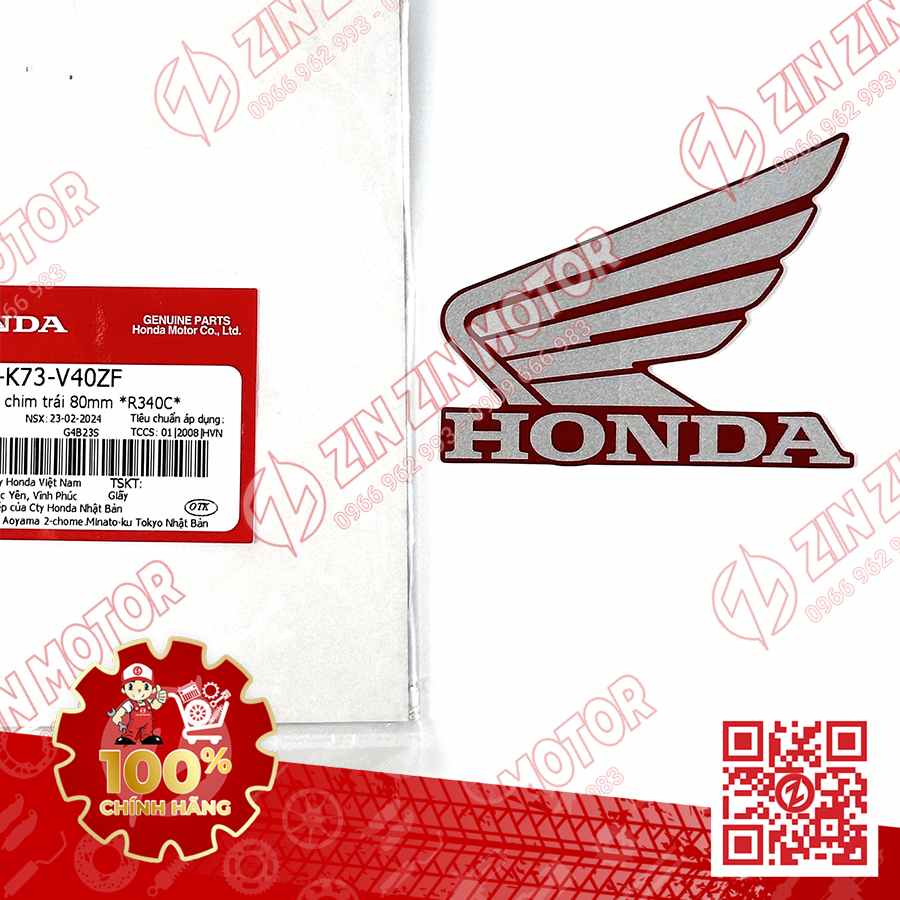 TEM CÁNH CHIM HONDA XE FUTURE 125 FI, FUTURE LED ĐỎ ĐEN 2018 BÊN TRÁI 86202K73V40ZF