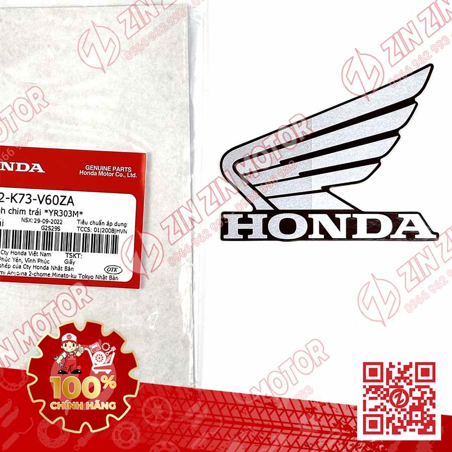 TEM CÁNH CHIM HONDA XE FUTURE 125 FI, FUTURE LED NÂU VÀNG ĐỒNG 2019 BÊN TRÁI 86202K73V60ZA