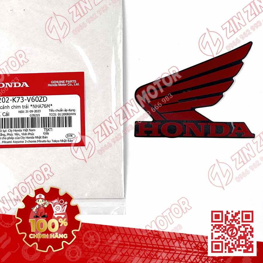 TEM CÁNH CHIM HONDA XE FUTURE 125 FI, FUTURE LED ĐEN ĐỎ 2019 BÊN TRÁI 86202K73V60ZD