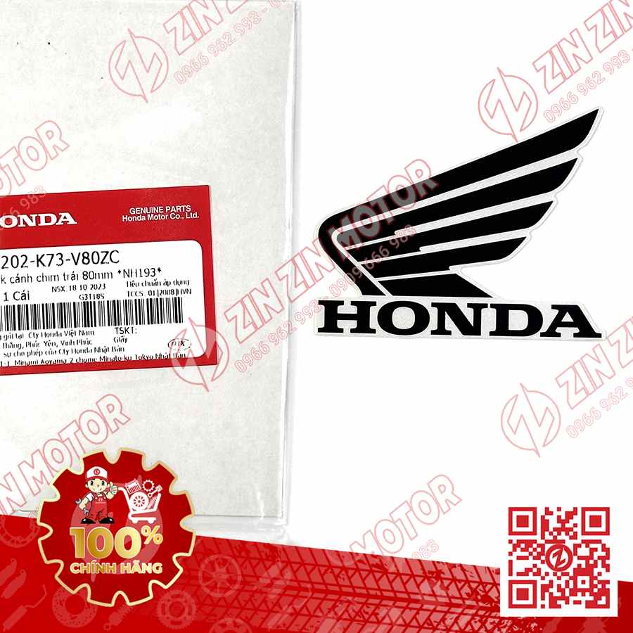 TEM CÁNH CHIM HONDA XE FUTURE 125 FI, FUTURE LED TRẮNG NÂU ĐEN 2020 2021 BÊN TRÁI 86202K73V80ZC