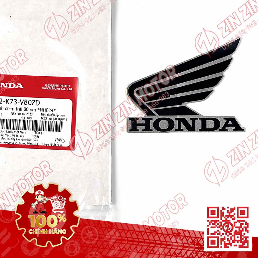 TEM CÁNH CHIM HONDA XE FUTURE 125 FI, FUTURE LED BẠC NÂU ĐEN 2020 2021 BÊN TRÁI 86202K73V80ZD