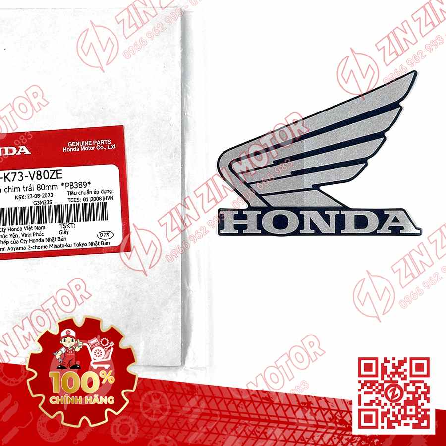 TEM CÁNH CHIM HONDA XE FUTURE 125 FI, FUTURE LED XANH NÂU ĐEN 2020 2021 BÊN TRÁI 86202K73V80ZE
