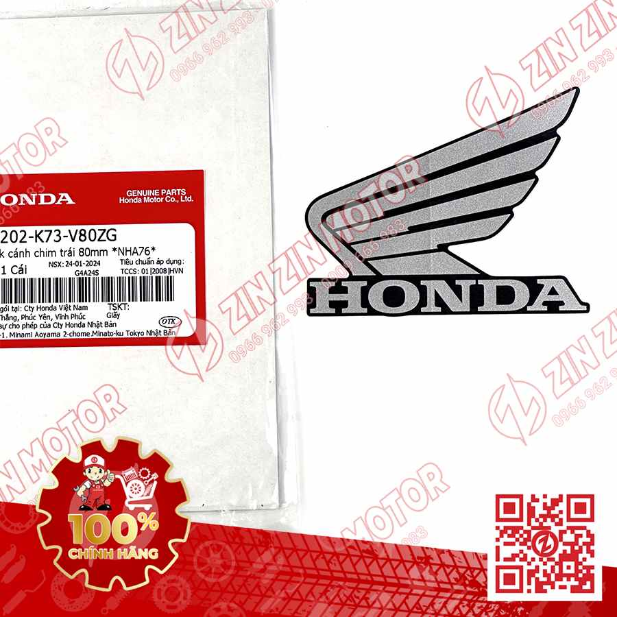 TEM CÁNH CHIM HONDA XE FUTURE 125 FI, FUTURE LED ĐEN NÂU 2020 2021 BÊN TRÁI 86202K73V80ZG