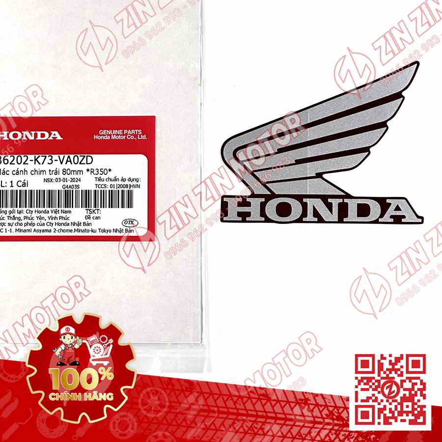 TEM CÁNH CHIM HONDA XE FUTURE 125 FI, FUTURE LED ĐỎ 2022 2023 BÊN TRÁI 86202K73VA0ZD