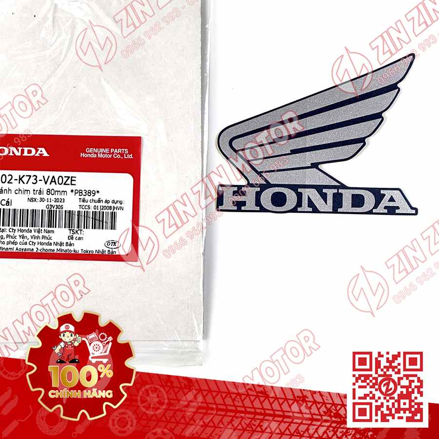 TEM CÁNH CHIM HONDA XE FUTURE 125 FI, FUTURE LED XANH 2022 2023 BÊN TRÁI 86202K73VA0ZE
