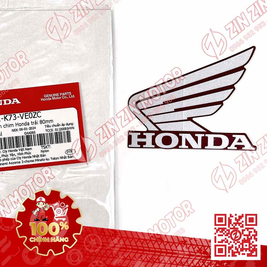 TEM CÁNH CHIM HONDA XE FUTURE 125 FI, FUTURE LED ĐỎ 2024 BÊN TRÁI 86202K73VE0ZC