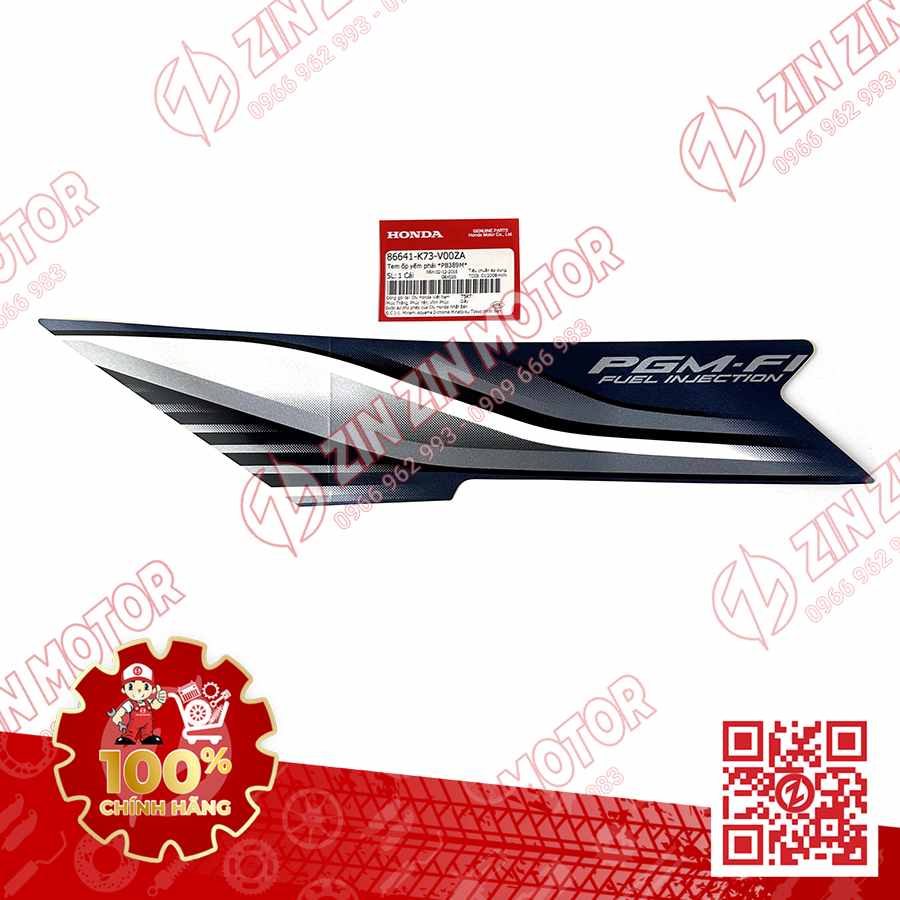TEM CÁNH YẾM XE FUTURE 125 MẬP, FUTURE FI 125 2016 2017 PHẢI XANH XÁM CHÍNH HÃNG