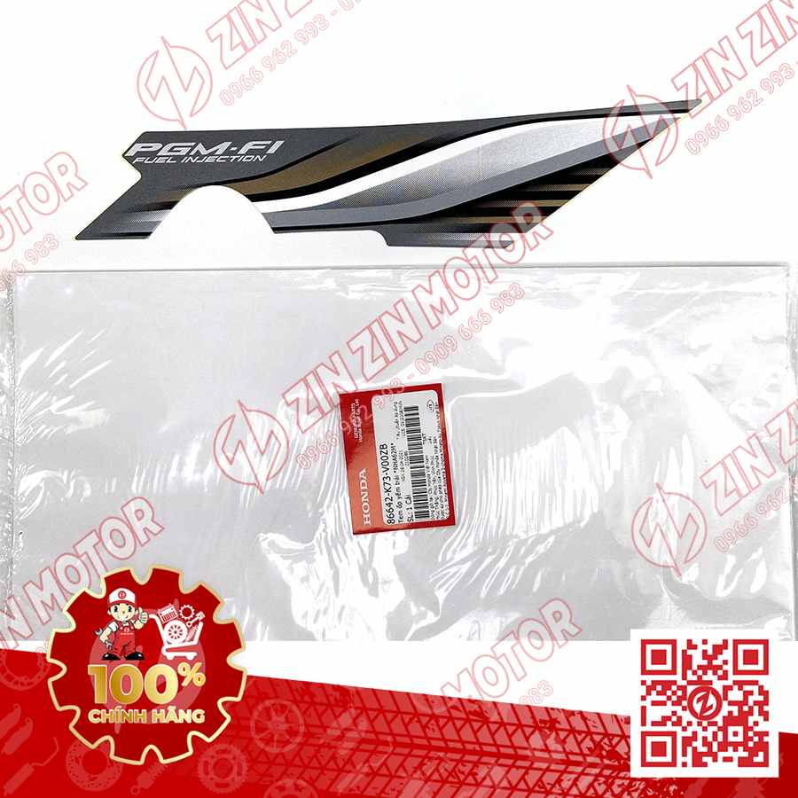 TEM CÁNH YẾM XE FUTURE 125 MẬP, FUTURE FI 125 2016 2017 TRÁI XÁM GHI CHÍNH HÃNG