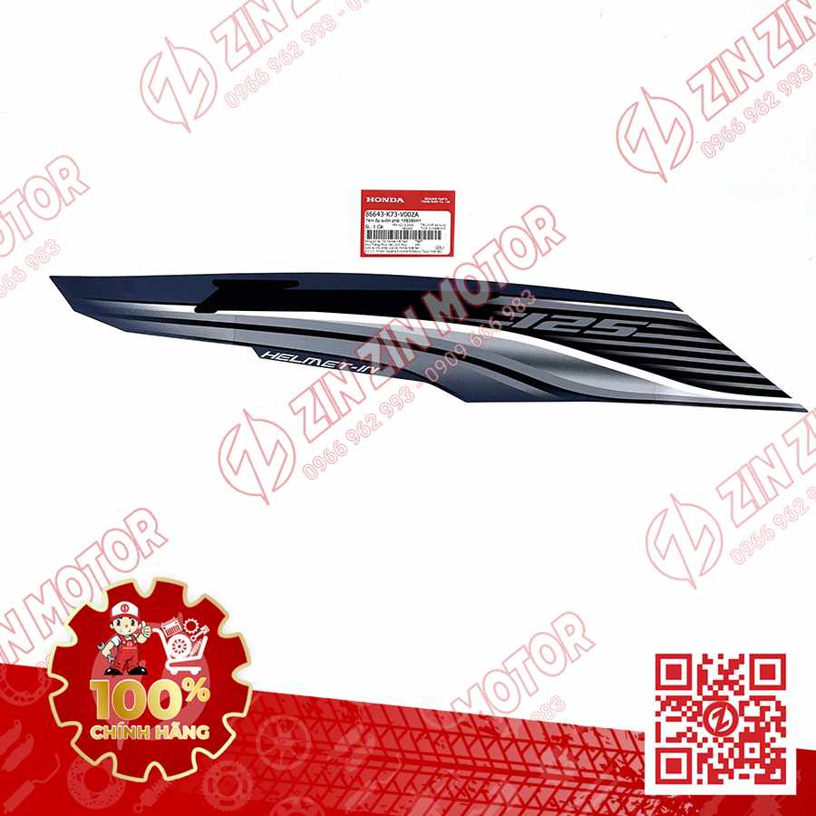 TEM BỤNG SAU, TEM ỐP SƯỜN FUTURE 125 MẬP, FUTURE FI 125 2016 2017 PHẢI XANH XÁM CHÍNH HÃNG