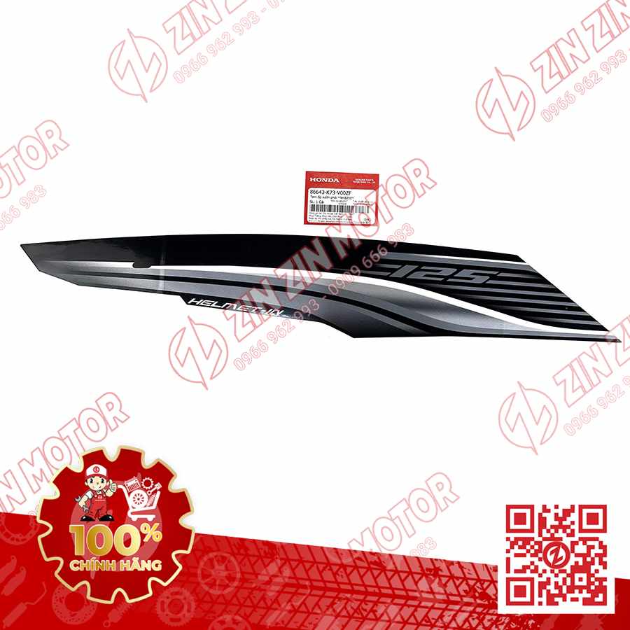 TEM BỤNG SAU, TEM ỐP SƯỜN FUTURE 125 MẬP, FUTURE FI 125 2016 2017 PHẢI ĐEN XÁM CHÍNH HÃNG