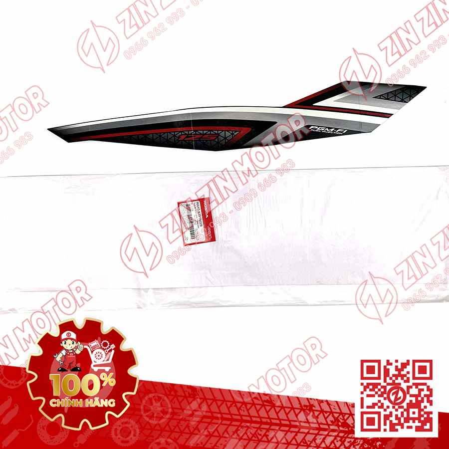 TEM ỐP SƯỜN XE FUTURE 125 FI, FUTURE LED 2019 ĐEN ĐỎ PHIÊN BẢN VÀNH NAN HOA BÊN PHẢI 86643K73V60ZB