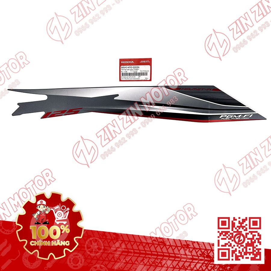 TEM BỤNG SAU, TEM ỐP SƯỜN FUTURE 125 MẬP, FUTURE FI 125 2014 2015 PHẢI XÁM GHI CHÍNH HÃNG