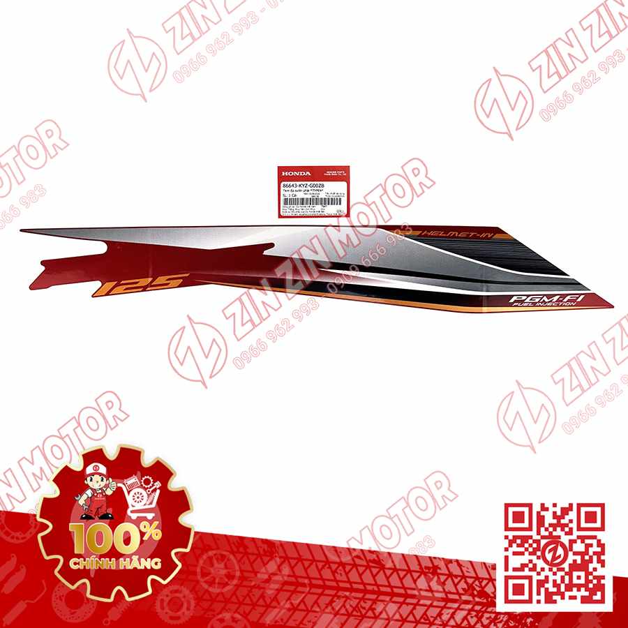 TEM BỤNG SAU, TEM ỐP SƯỜN FUTURE 125 MẬP, FUTURE FI 125 2014 2015 PHẢI ĐỎ ĐẬM CHÍNH HÃNG